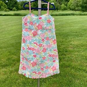 Gymboree: XX-large (7yrs) floral sundress in aquas & pinks.  100% cotton.